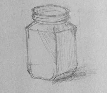 Стеклянная банка карандашом
