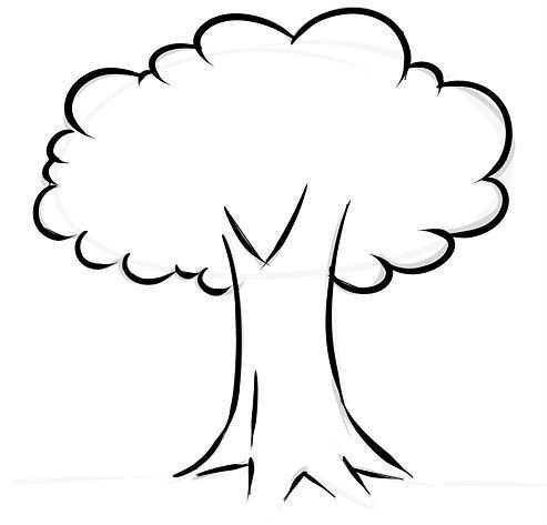 Контур дерева для детей