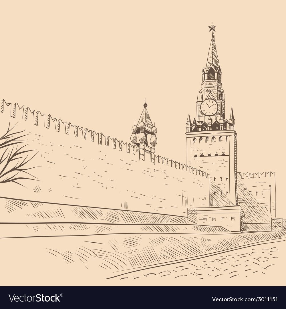 Зарисовка Московского Кремля
