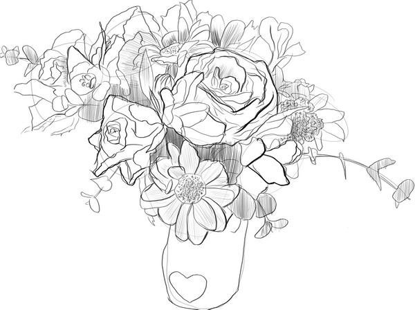 Рисование букет цветов