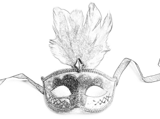 Маскарадные маски карандашом