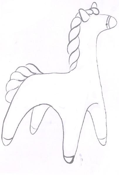 Олешек Дымковская игрушка раскраска