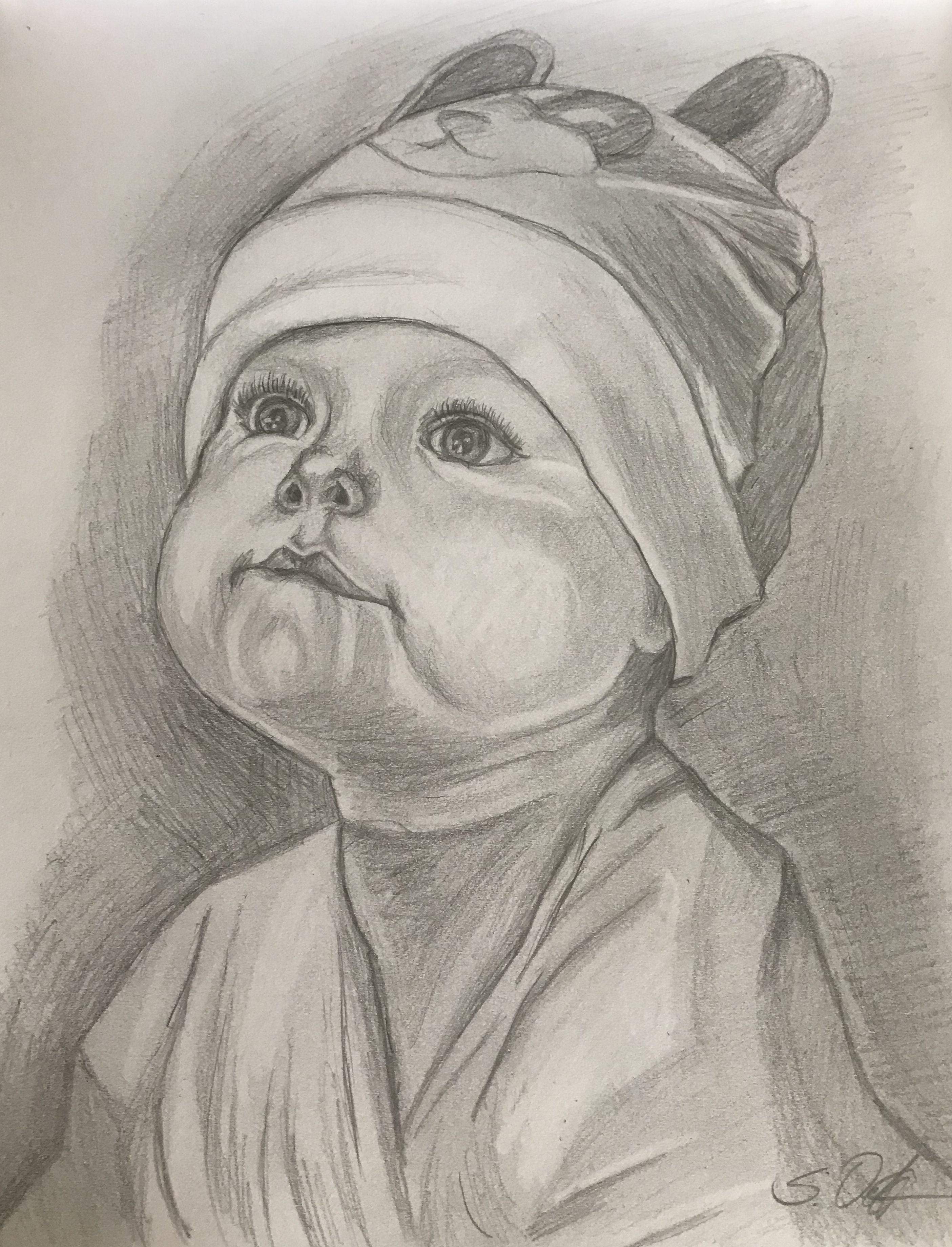 Малыш рисунок карандашом