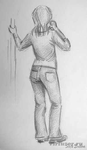 Простые Наброски людей карандашом