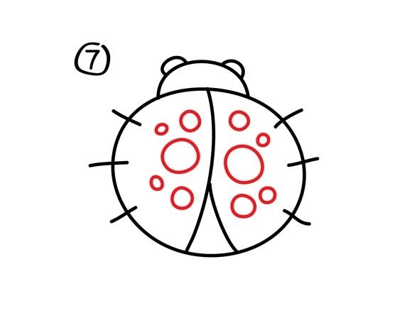 Рисунок Божья коровка для детей 7 лет карандашом