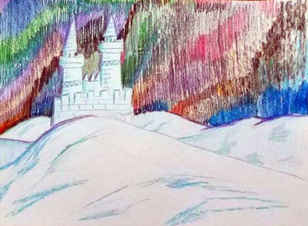 Правополушарное рисование гуашью полярное сияние