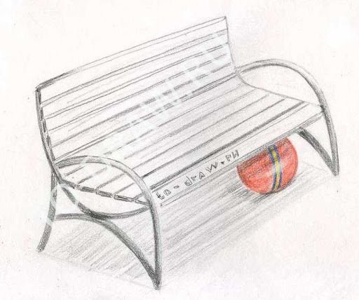 Скамейка рисунок карандашом