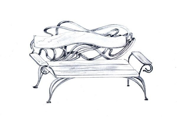 Эскиз скамейки