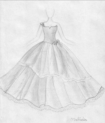 Поэтапное рисование платья