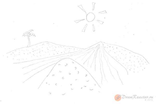 Пляж карандашом