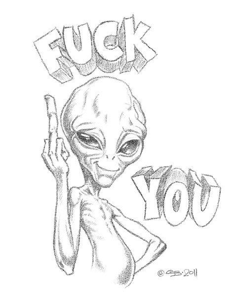 Инопланетянин рисунок карандашом