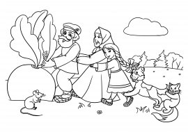 Репка раскраска для детей