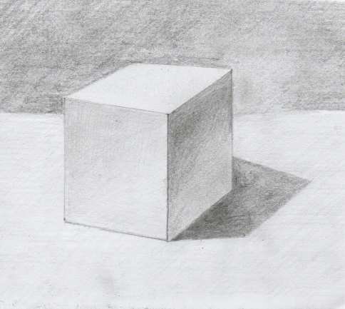 Рисование Куба карандашом