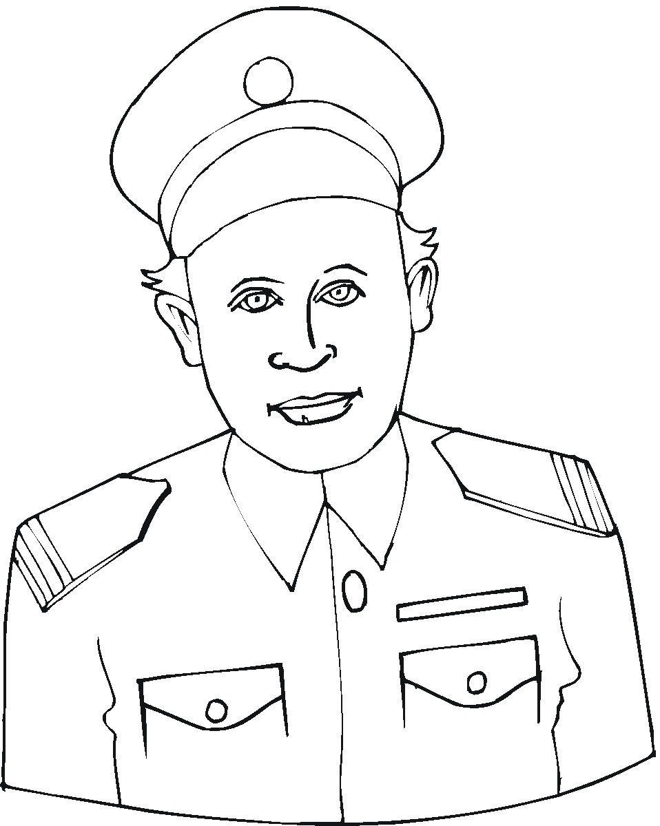 Портрет военного в форме карандашом