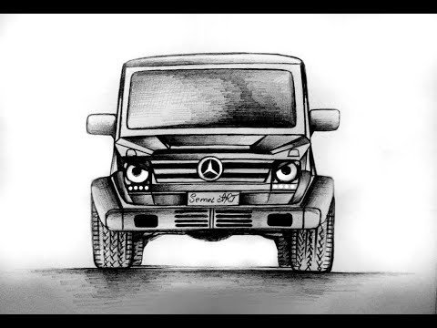 Мерседес g 55 АМГ карандашом