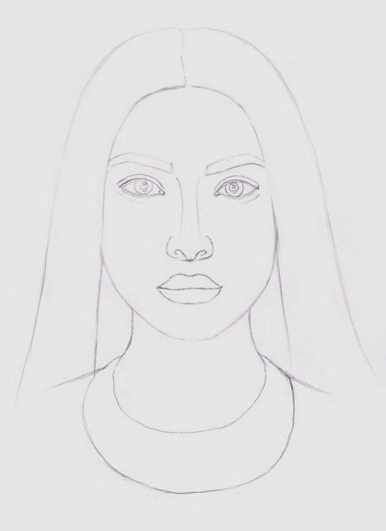 Портрет мамы и ребенка карандашом