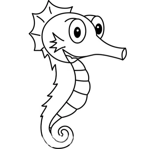 Морской конек раскраска