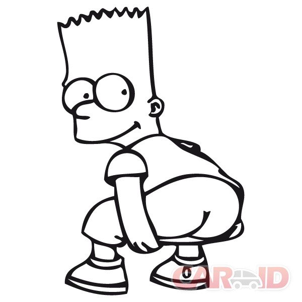 Барт симпсон черно белый