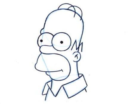 Рисунок Гомера Симпсона карандашом