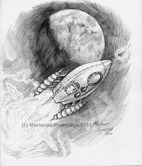 Набросок на тему космос карандашом