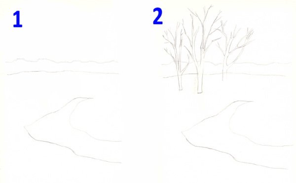 Пошаговое рисование Весна