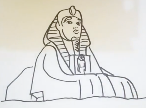 Сфинкс статуя в Египте рисунок