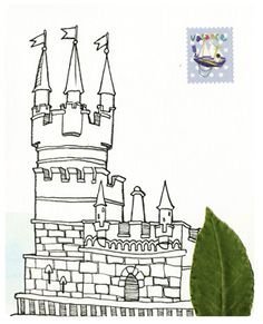 Ласточкино гнездо раскраска для детей