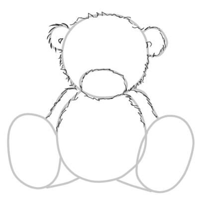 Легкий рисунок плюшевого медведя