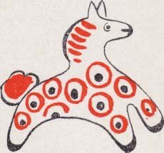 Трафарет филимоновской игрушки для росписи