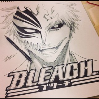 Ичиго Куросаки в маске чб