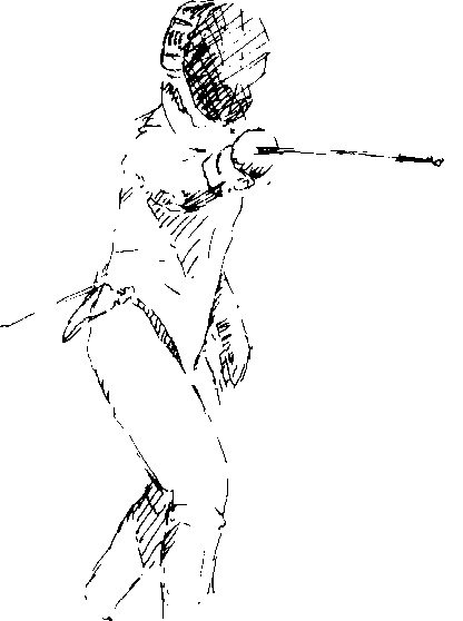 Фехтование рисунок карандашом