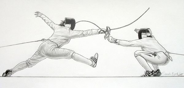 Фехтовальщик рисунок карандашом