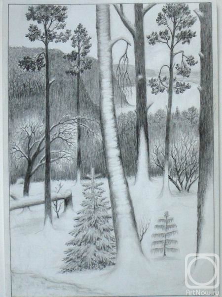 Зимнийпейзаж в крафике