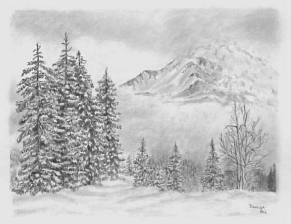 Зима карандашом