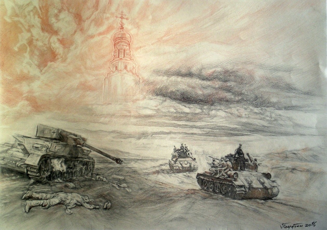 Курская битва танковое сражение чёрно белое