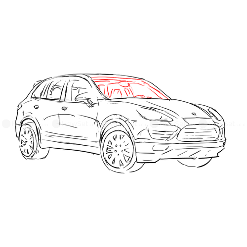 Раскраска Порше Кайен турбо