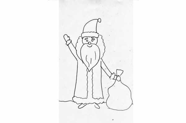 Дед Мороз рисунок легкий