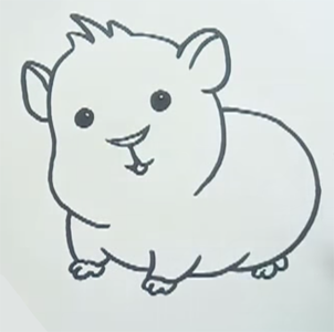 Хомяк поэтапно карандашом