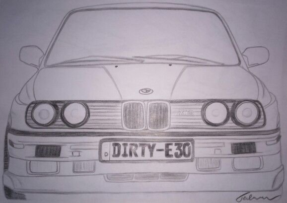 BMW e30 карандашом