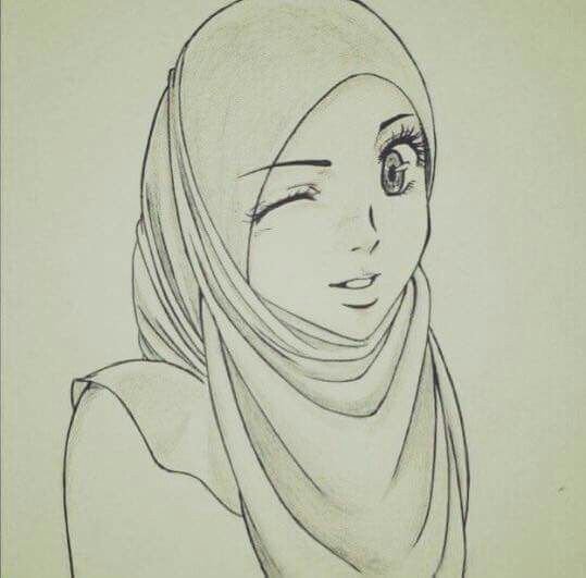 Мусульманка карандашом