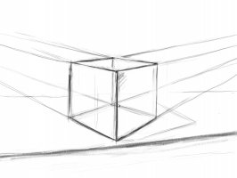 Рисуем куб карандашом поэтапно