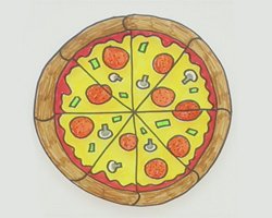 Поэтапное рисование пиццы