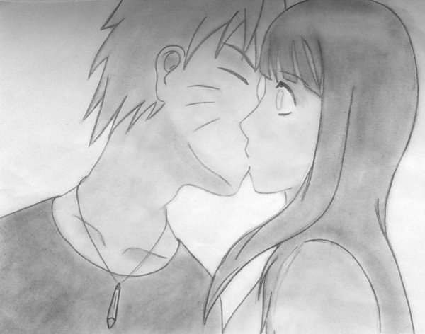 Аниме поцелуй карандашом