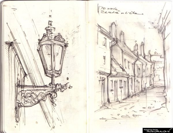 Скетчи зданий для скетчбука