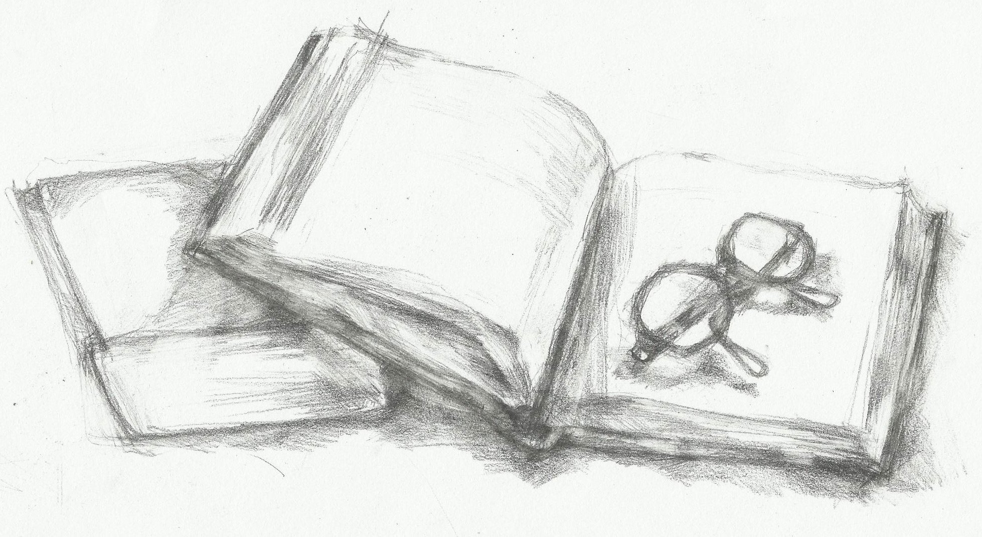 Натюрморт с книгами карандашом