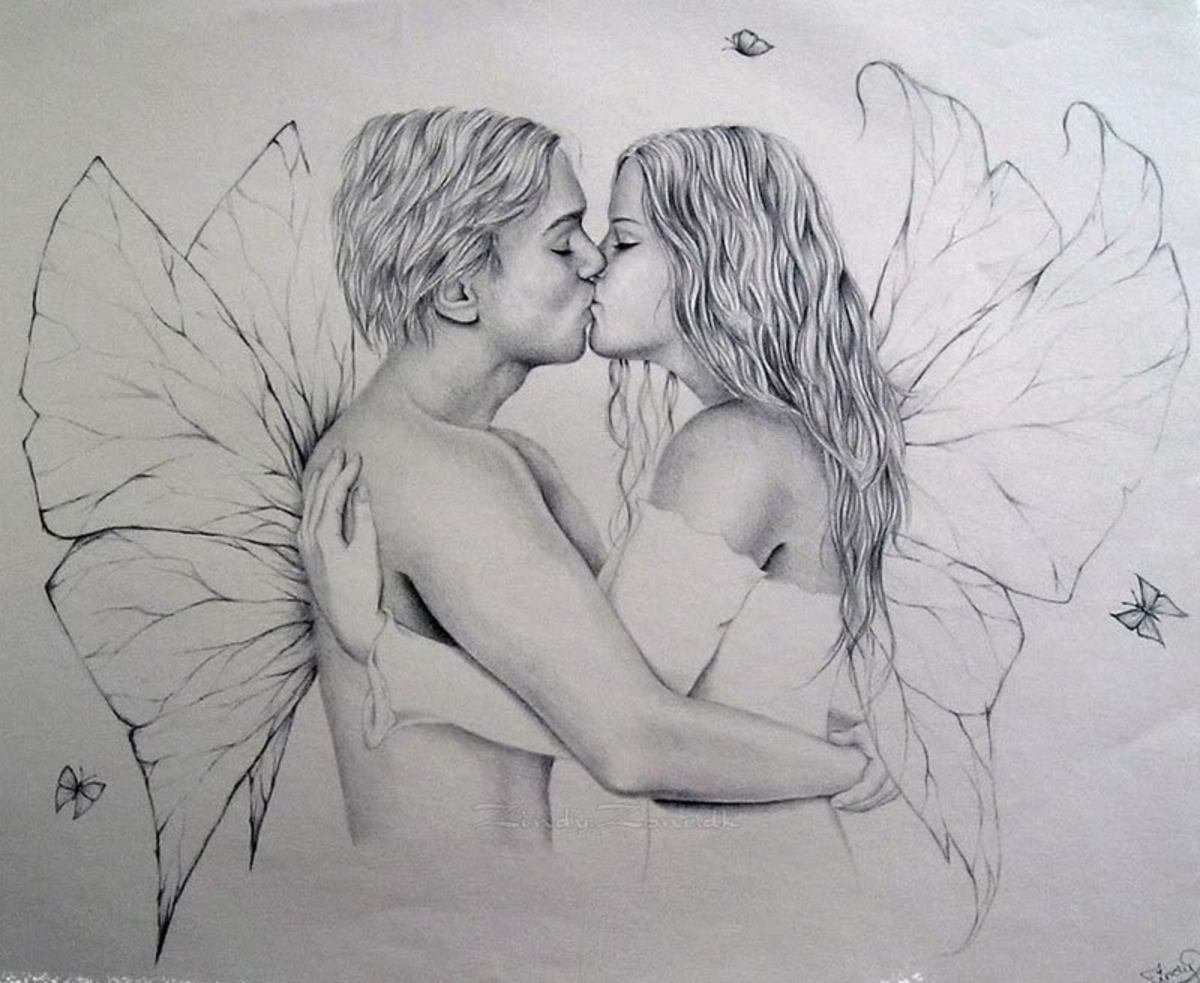 Несложные рисунки карандашом про любовь