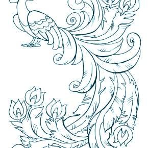 Раскраска Жар птица туловище рисунок