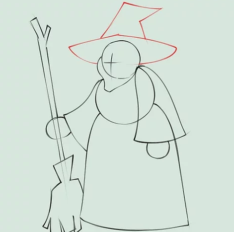 Баба Яга в ступе рисунок