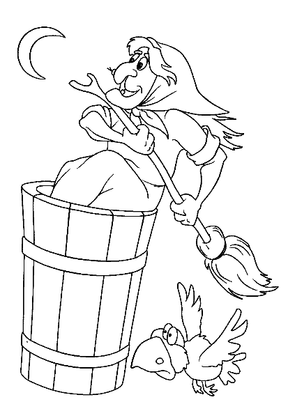 Баба Яга рисунок карандашом