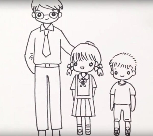 Семья папа мама сестра и я рисунок
